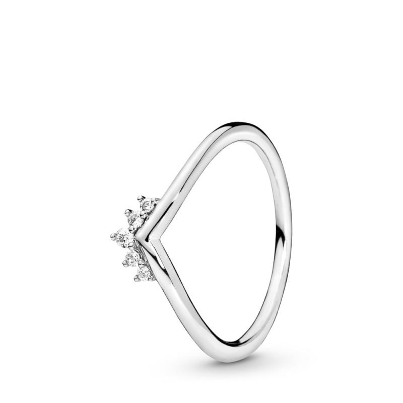 Pandora Ring 198282cz Tiara Wisbone Ring ølv Med Sten - Pandora Fingerringe