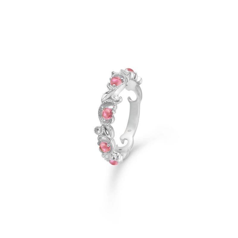 Mads Vintage Blooming Ring med Pink Turmalin - Sølvring