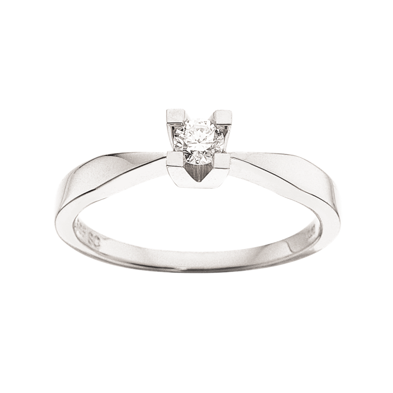 Scrouples Ring Kleopatra 14 Karat Hvidgulds Ring Med 0,15 Diamant 7136,15 - Scrouples Fingerringe  - 1233690158099