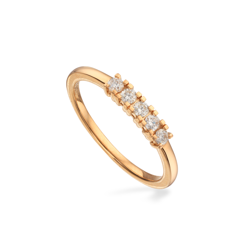 Scrouples Kleopatra Alliancering i 14kt Guld med Diamanter