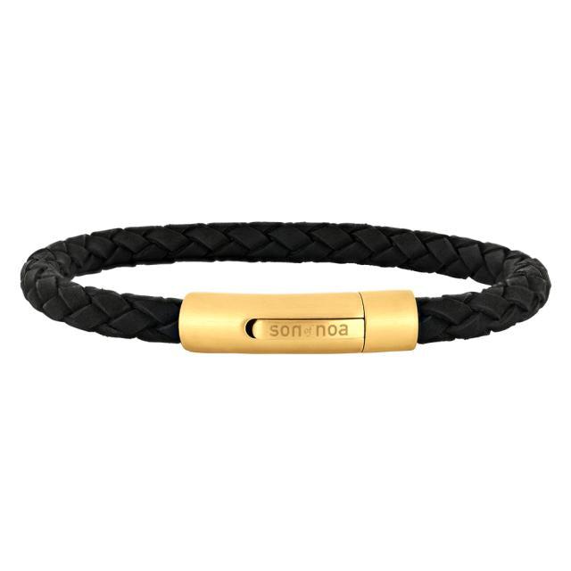 Nordahl Son Noa Armbånd Sort æder Med Forgyldt å 809702291 - Nordahl Armbånd  - 1233690227832