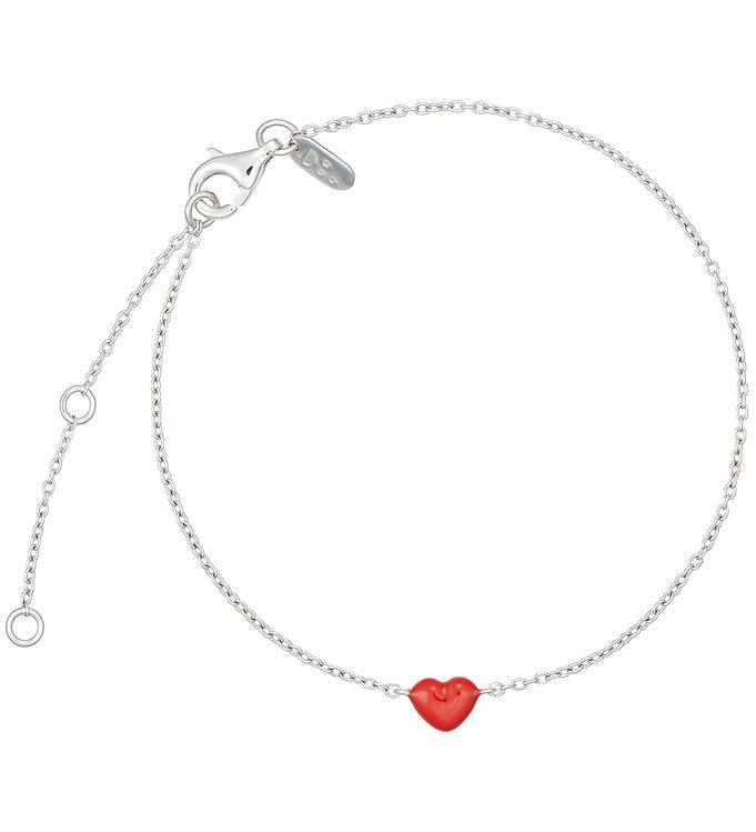 Metallic/Rød Design Letters Armbånd Little Big Love ølvrød - Design Letters Armbånd  - 5710498199821