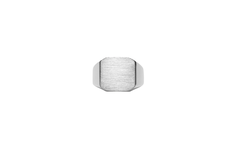Sølv Octagon Signet Ring - Moderne Design og Gravering