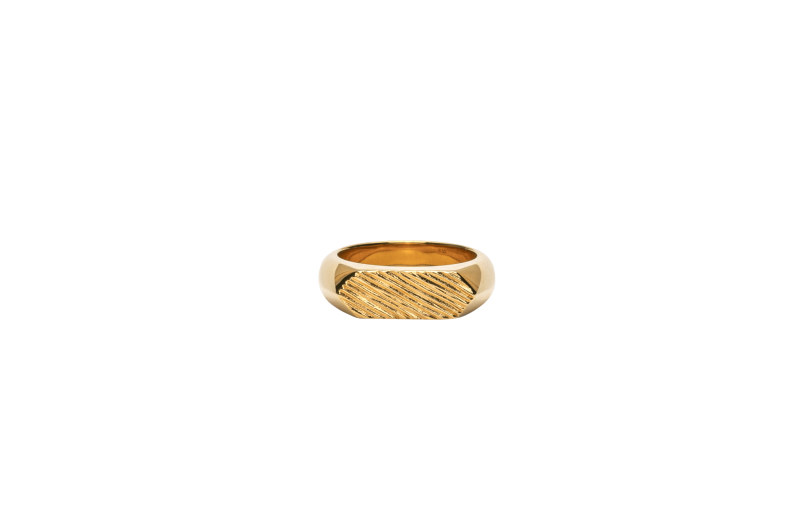 Guld Mini Brushed Hexagon Ring - Ix Studios Fingerringe  - 5714534007415