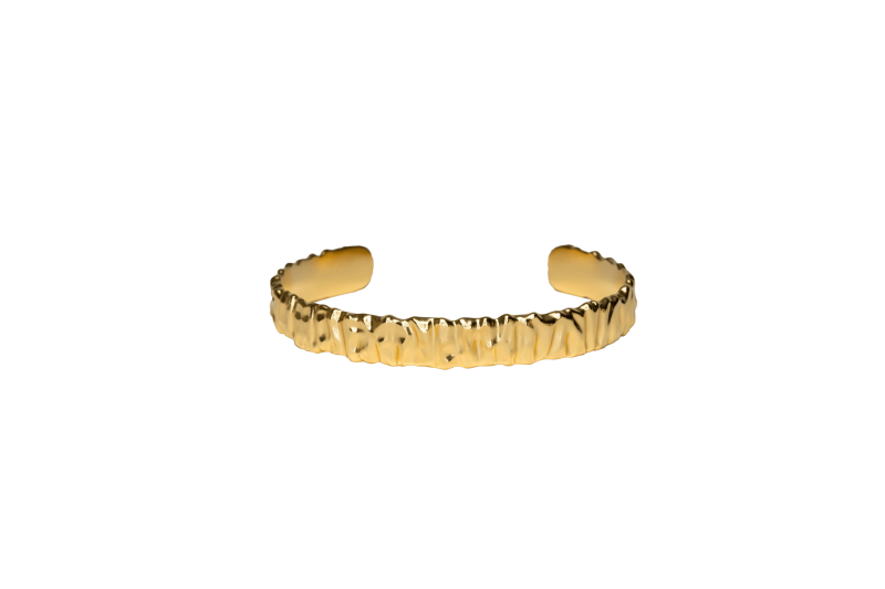 Guld Crunchy Cuff Armbånd – Eksklusivt Design