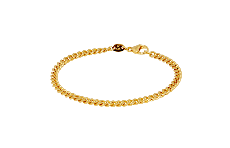 Børstet Guld Curb Armbånd - Ix Studios Smykke
