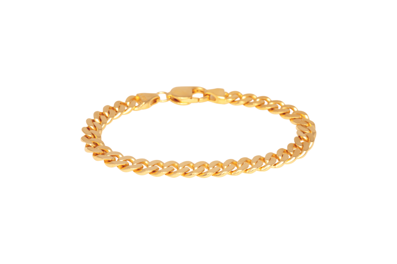 Guld Chunky Curb Matt Bracelet - Ix Studios Armbånd  - 5714534025747