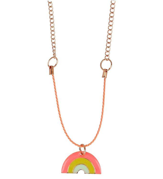 Orange/Rosa Meri Meri Halskæde Enamel Rainbow Necklace - Meri Meri Halskæder  - 9781534042100