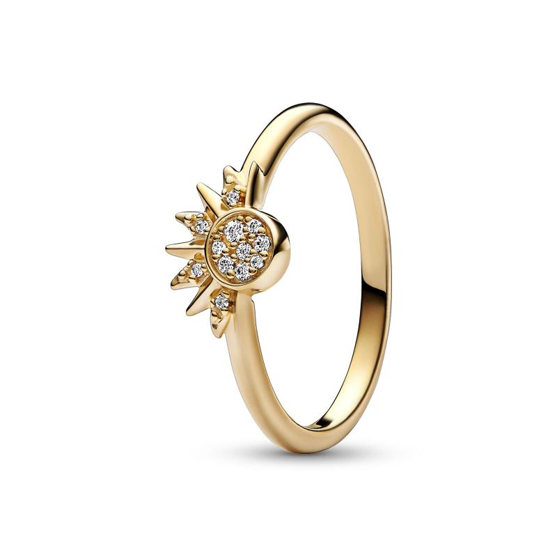 Pandora Forgyldt Sol Ring Med Sten 162674c01 - Pandora Fingerringe  - 1233690217550