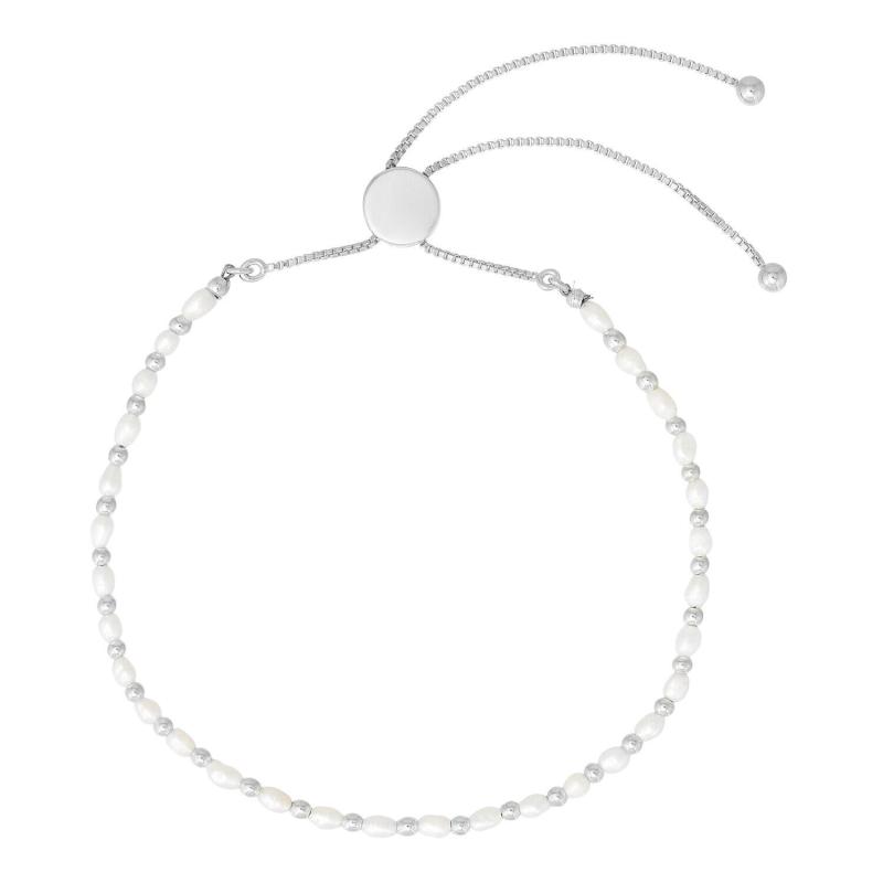 Hoop Perlearmbånd ølv - Armbånd
