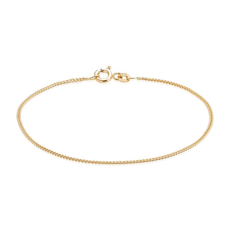 Bnh Panser Facet Guld Armbånd Med Fjederringslå å - Bnh Armbånd  - 1233690180571