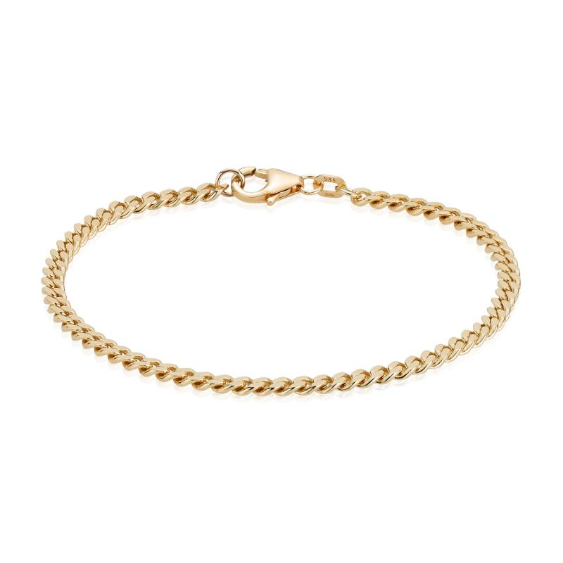 Bnh Panser Facet Guld Armbånd Med Karabin å - Bnh Armbånd  - 1233690180588