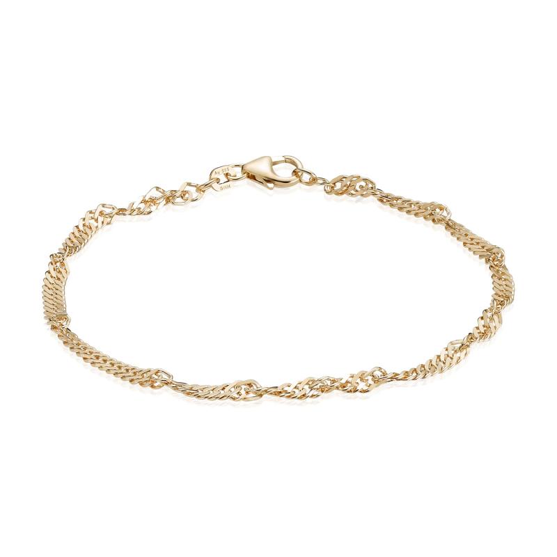 Bnh Singapore Guld Hvidguld Armbånd Med Karabin å - Bnh Armbånd  - 1233690218021
