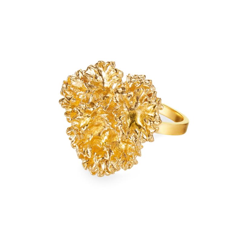 Flora Danica Stement Persille Ring 22 Karat Guldbelagt ølv Par Stri - Flora Danica Fingerringe  - 1233690222837