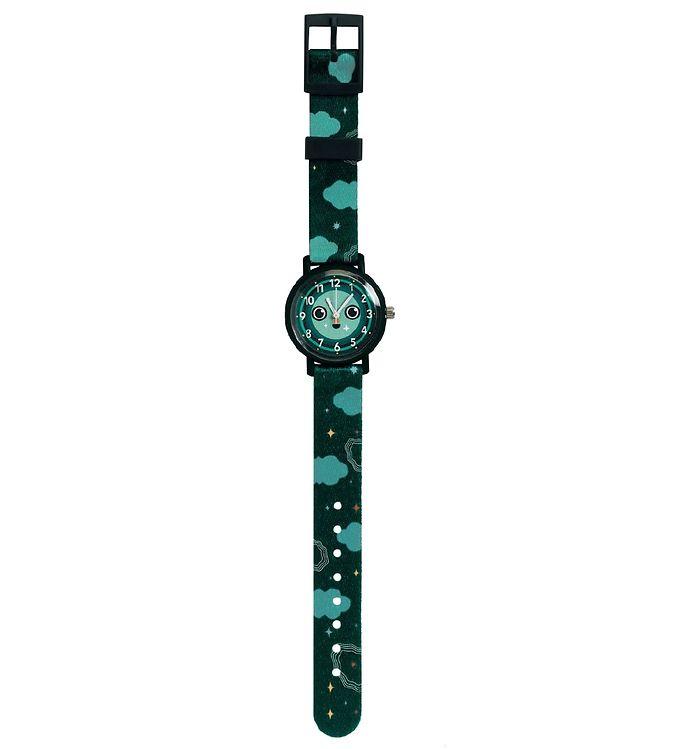 Grøn/Sort Djeco Armbåndsur Montre Night Sortgrøn - Djeco Armbånd  - 3070900004320