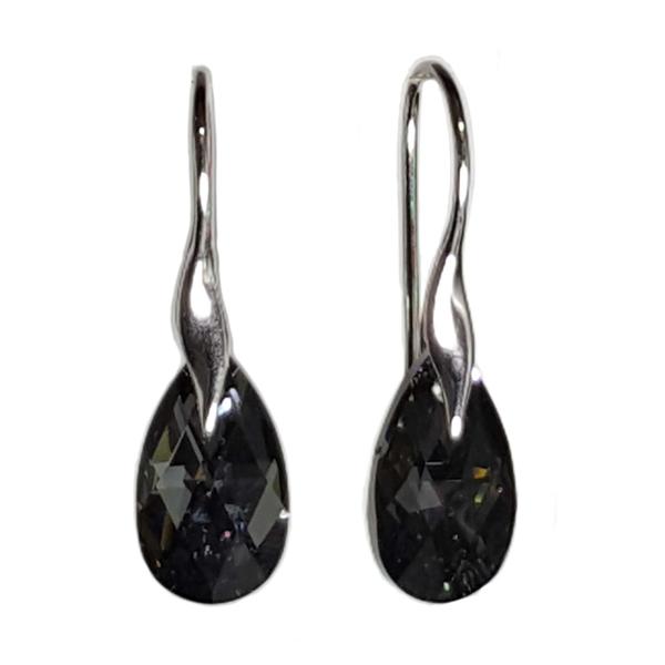 Facet Drop øreringe Crystal Silver Nightølv - Øreringe