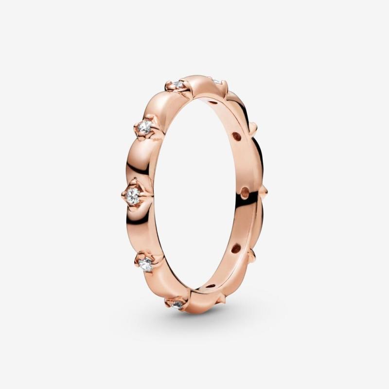 Pandora Ring Blomster Blade Båndring Rosaforgyldt 188791 - Pandora Fingerringe