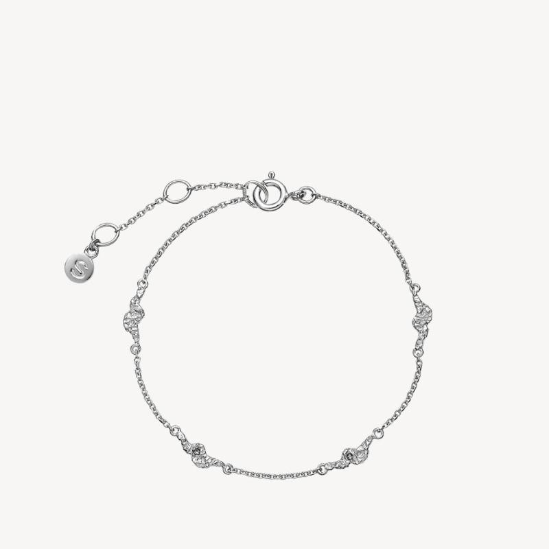Elegant Sølv Armbånd med Ravfarvede Zirkoner