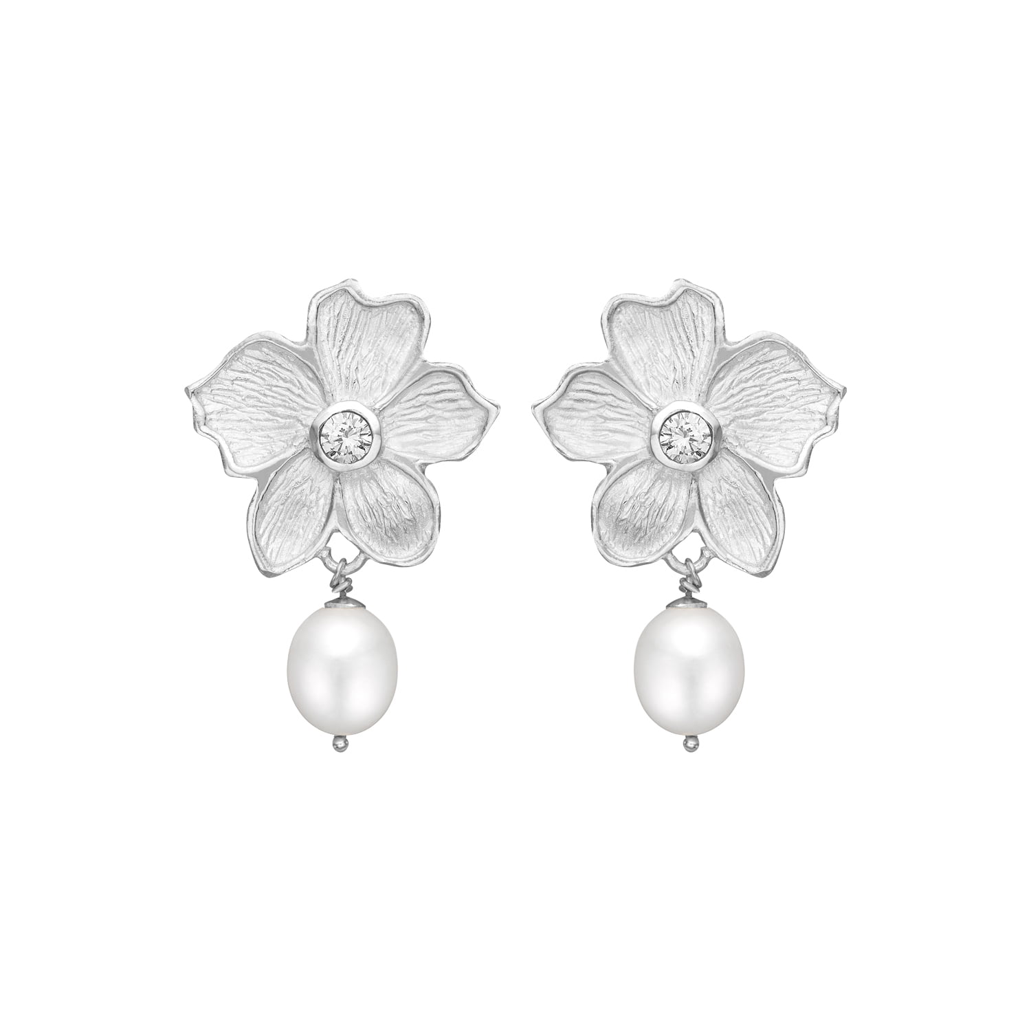 Poppy Zirconia & Pearl Ørestikkere - Bybirdie.dk Øreringe