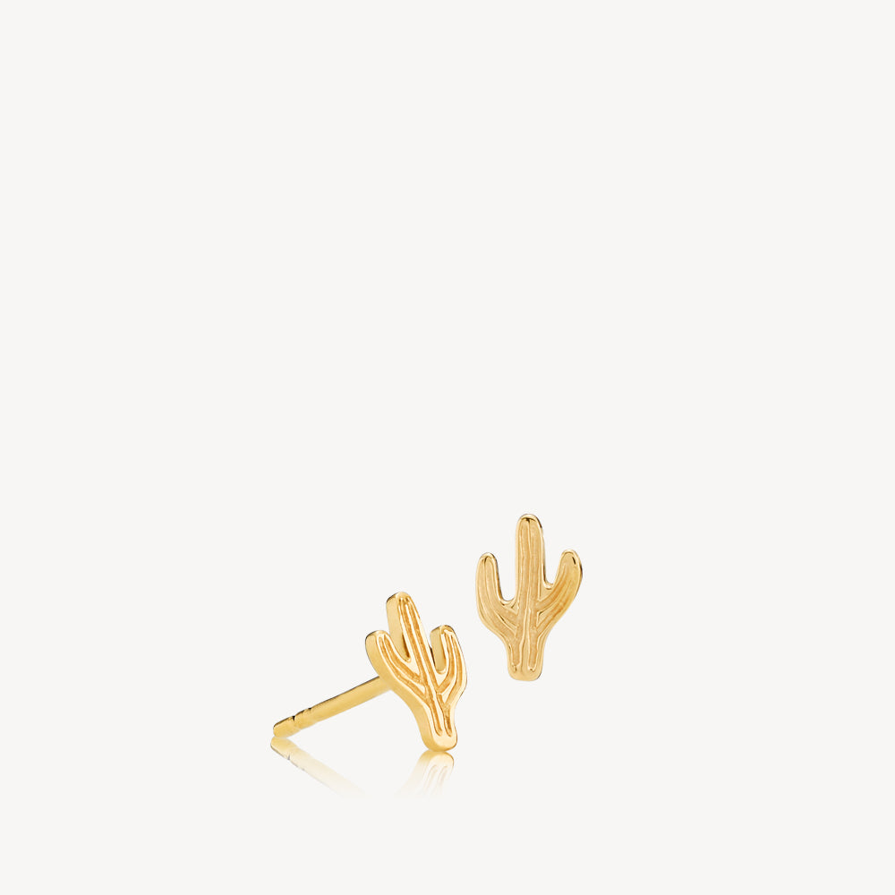 Guld Petite Cactus Ørestikker Forgyldt Par - Sistie Ørestikkere  - 5710143093238