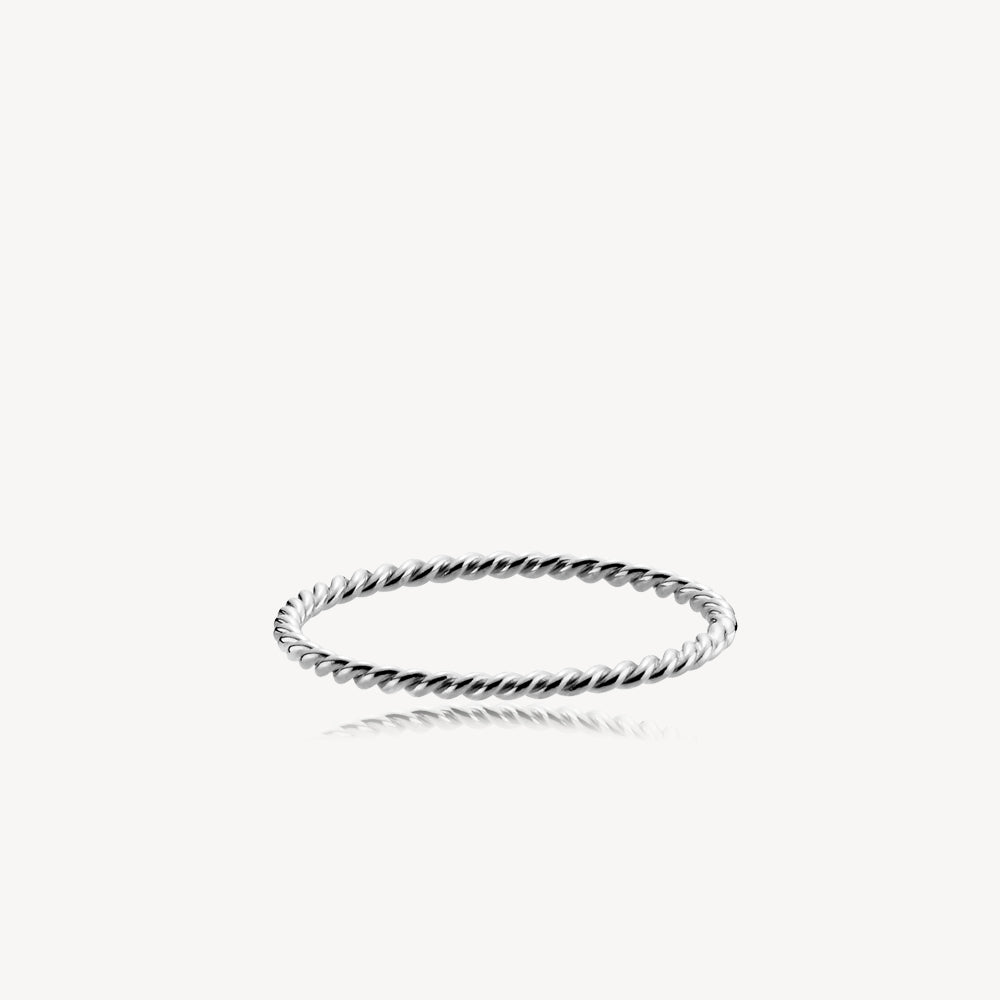 Sølv Unity Ring Shiny Rhodium Recycled Silver - Sistie Fingerringe
