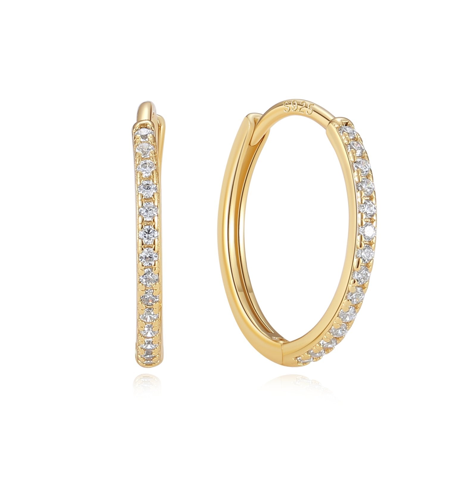 Tina Hoops Forgyldt Sølv Zirkonia - Merleperle Øreringe  - 5740033001265