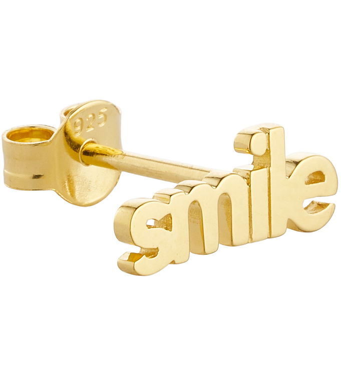 Metallic Design Letters Ørering Stk Smile 18k Guldbelagt - Design Letters Øreringe  - 5710498197391