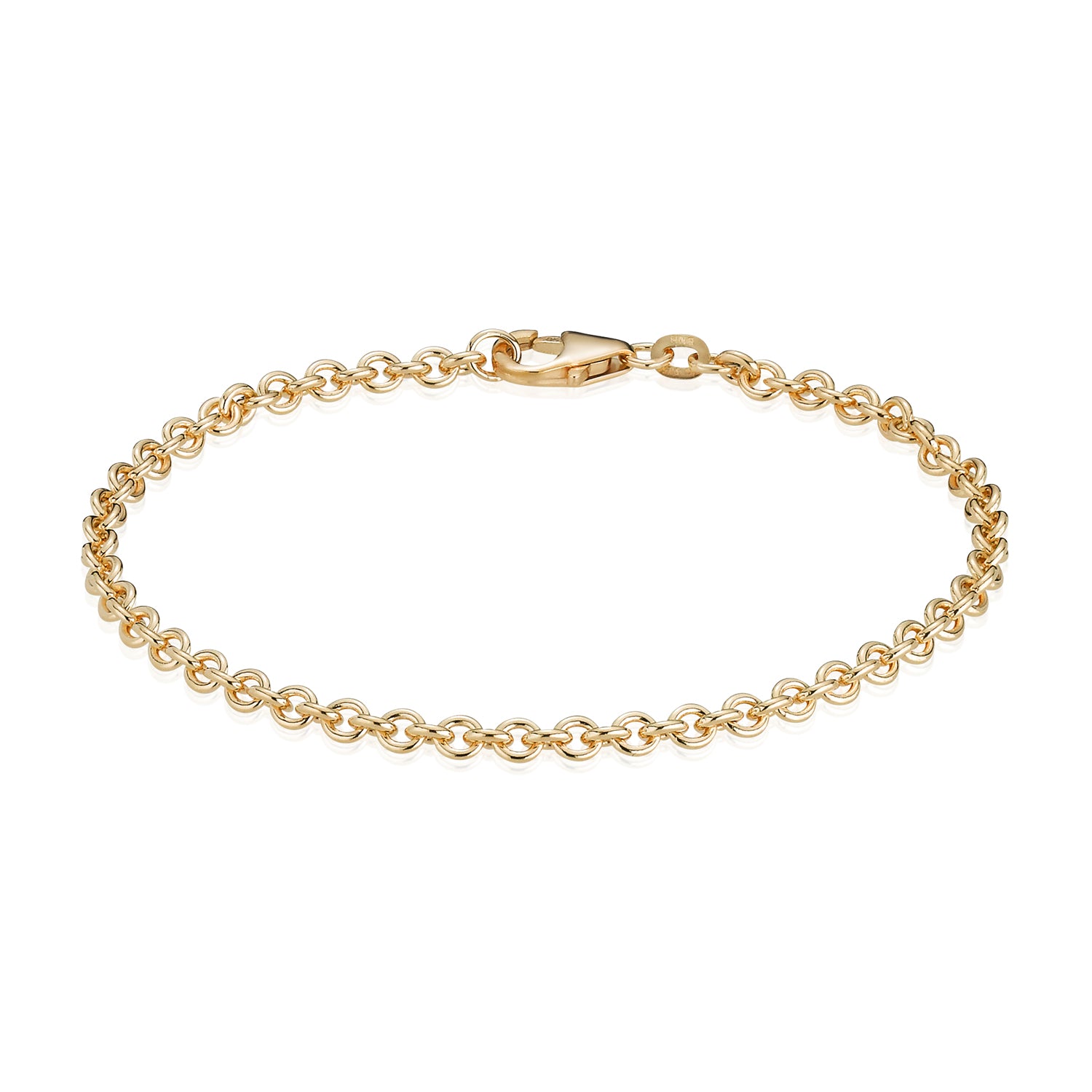 Hvid Bnh Rund Anker Guld Guld Armbånd Med Karabin Lås - Bnh Armbånd  - 1233690232805