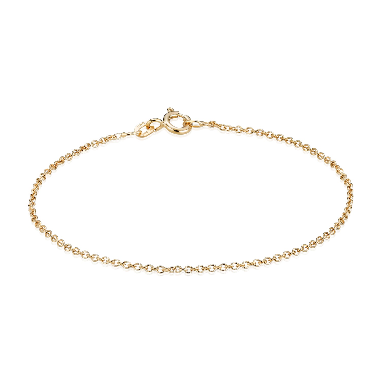 Hvid Bnh Rund Anker Guld Guld Armbånd Med Fjederringslås Lås - Bnh Armbånd