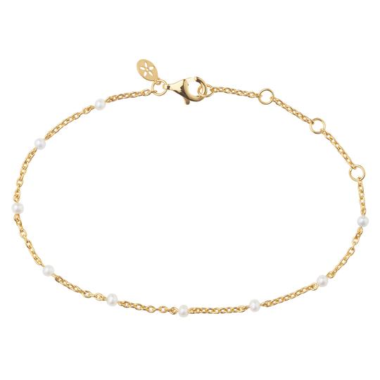 Bybiehl Scarlett Guldbelagt Sølv Armbånd Med Perler 3401wp - Bybiehl Armbånd  - 1233690090122